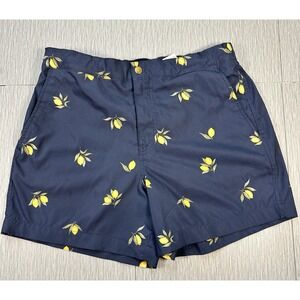 Abercrombie & Fitch Shorts Men's M Blue Lemon AOP The Resort Stretch Hybrid